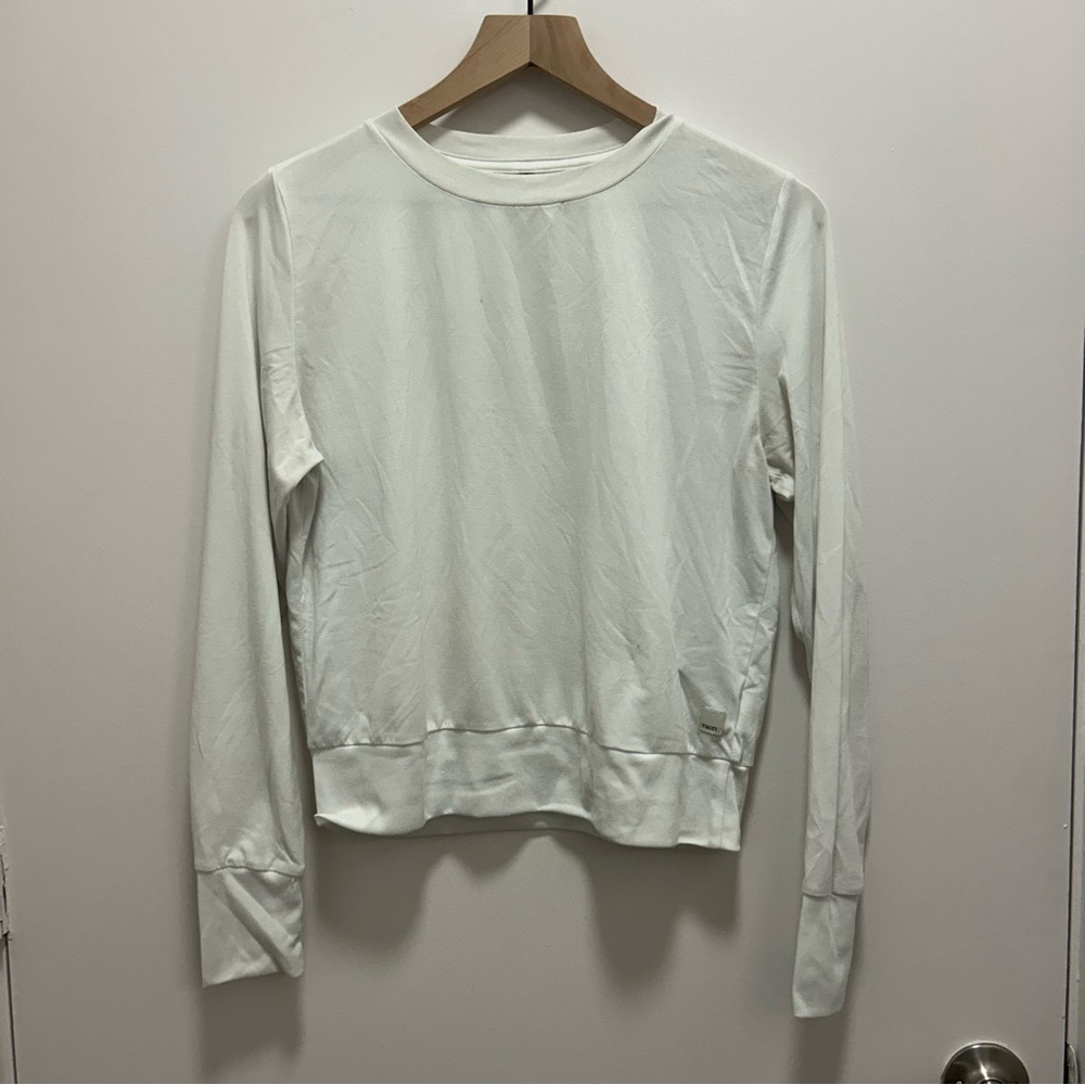 Vuori Classic Daydream Crew White Long Sleeve Top
